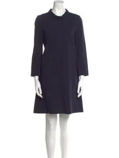 Pre-owned Jane Turtleneck Mini Dress In Blue