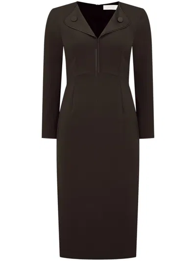 Jane Venice Midi Dress In Brown