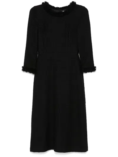 Jane Ausgestelltes Vermont Tweed-kleid In Schwarz