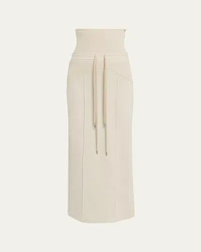 Jane Wade Column Sweat Skirt In White