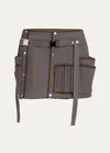 Jane Wade Denim Tool Belt Mini Skirt In Charcoal