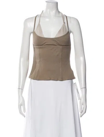 Pre-owned Jane Wade Halterneck Sleeveless Top W/ Tags In Neutral
