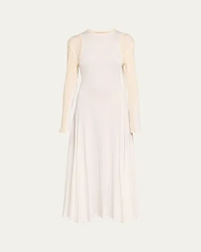 Jane Wade Jersey Sport Maxi Dress In Ivory / Optic Combo