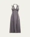 Jane Wade Shredded Silk Midi Dress In Storm