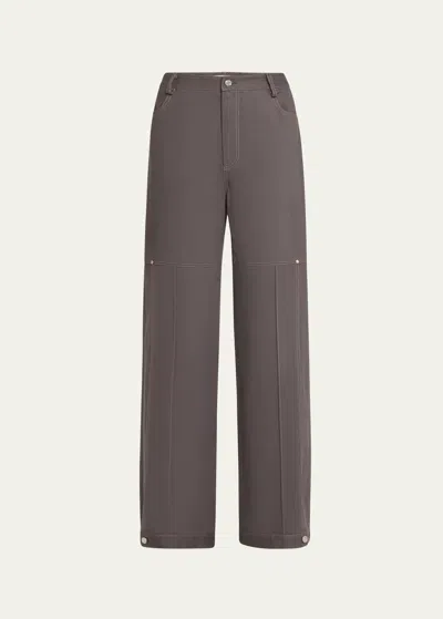 Jane Wade Slit Hem Jeans In Charcoal