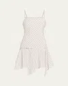 Jane Wade Stripe Hooks Mini Dress In Stone Stripe