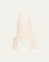 Jane Wade Toolbelt Halter Bustier Top In Sandoptic