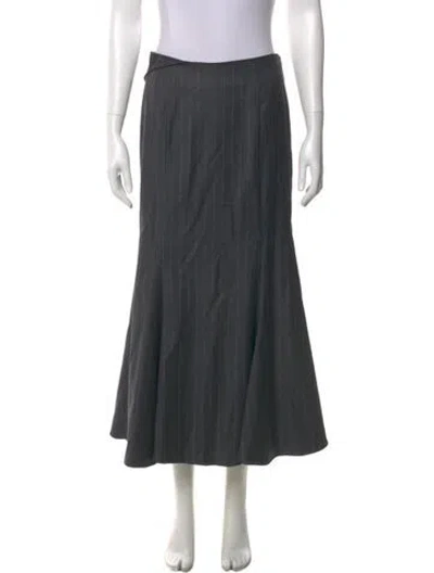 Pre-owned Jane Wade Wool Midi Length Skirt In Gray