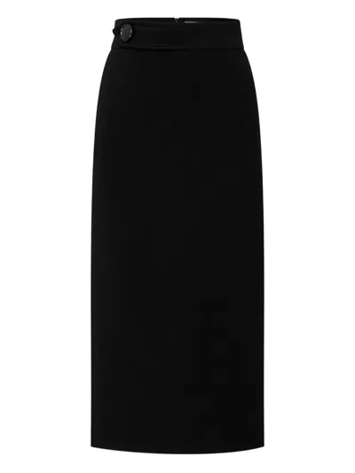 Jane West Button-fastening Midi Skirt In Black