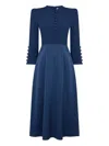Jane Whitney Button-detailed Midi Dress In Blue