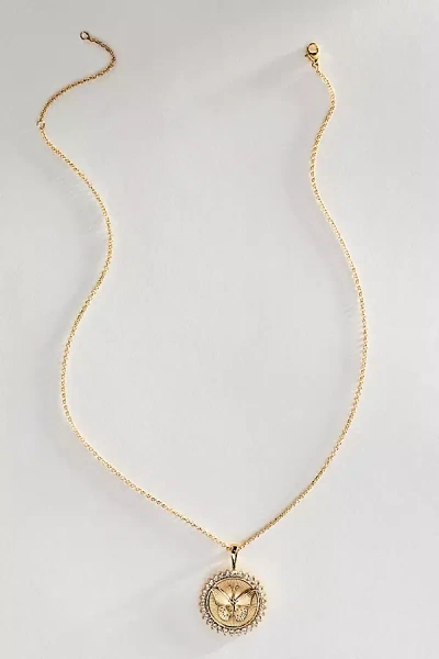 Jane Win Free Petite Embellished Coin Pendant Necklace In Gold