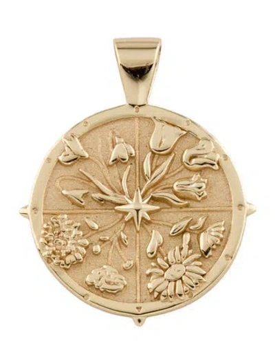 Pre-owned Jane Win Hope Coin Pendant In Multicolor