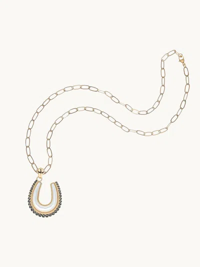 Jane Win Jewelry Feeling Lucky Horseshoe Pendant Gold