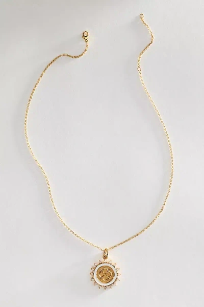 Jane Win Love Petite Embellished Coin Pendant Necklace In Gold