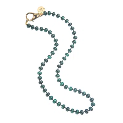 Jane Win Malachite Beaded Necklace In Green