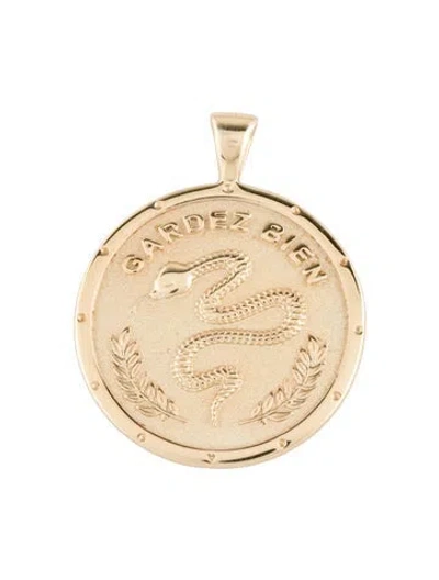 Pre-owned Jane Win Protect Coin Pendant In Multi
