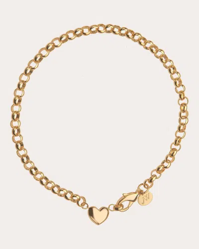 Jane Win Women's A Little Bit Of Love Rolo Chain Necklace In Gold
