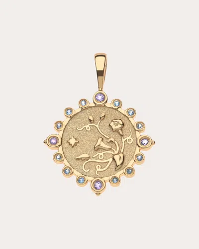Jane Win Women's Amethyst & Tanzanite Grace Petite Coin Necklace In Gold