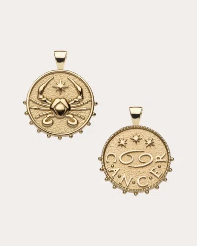 Jane Win Women's Cancer Small Zodiac Coin Pendant Necklace In Gold
