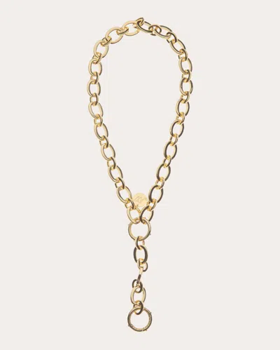 Jane Win Women's Chunky Link Chain Lariat Necklace In Gold
