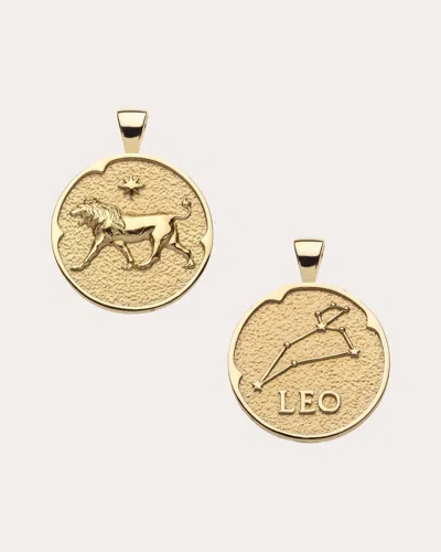 Jane Win Women's Leo Small Zodiac Coin Pendant Necklace In Gold