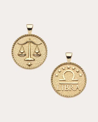 Jane Win Women's Libra Small Zodiac Coin Pendant Necklace In Gold