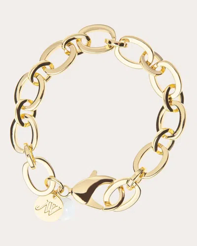 Jane Win Women's Mother Of Pearl Chunky Link Bracelet In Gold
