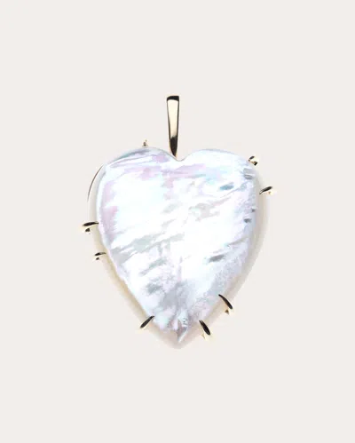 Jane Win Women's Mother Of Pearl Love Carry Your Heart Necklace In White