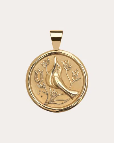 Jane Win Women's Peace Small Coin Pendant Necklace In Gold