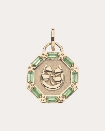 Jane Win Women's Peridot Lucky Petite Coin Pendant Necklace In Gold