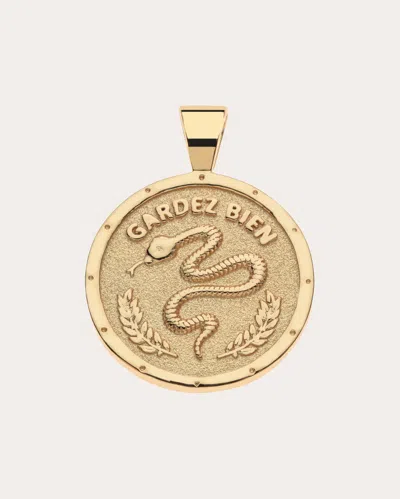 Jane Win Women's Protect Small Coin Pendant Necklace In Gold