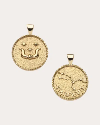 Jane Win Women's Taurus Small Zodiac Coin Pendant Necklace In Gold