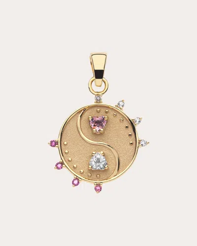 Jane Win Women's Topaz & Tourmaline Balance Petite Coin Necklace In Gold
