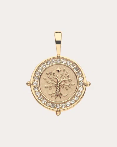 Jane Win Women's Topaz Faith Petite Coin Pendant Necklace In Gold