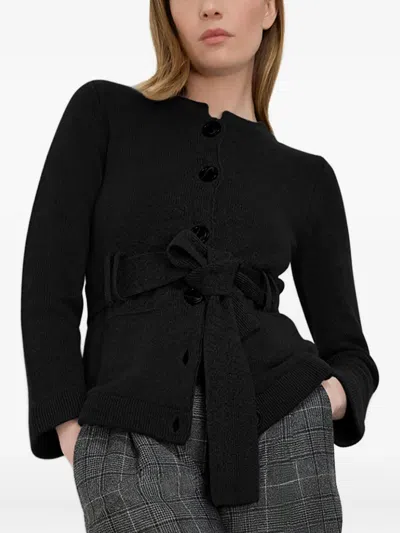 Jane Winter Belted Cardigan In Black