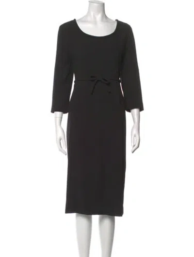 Pre-owned Jane Wool Midi Length Dress In Black