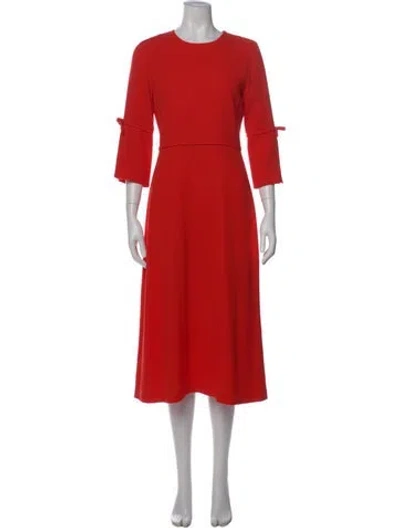 Pre-owned Jane Wool Midi Length Dress In Orange