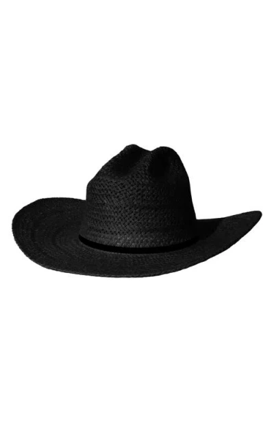 Janessa Leone Janessa Leoné Aiden Straw Cowboy Hat In Black