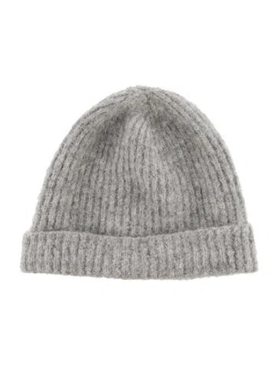 Pre-owned Janessa Leone Alpaca Beanie In Gray