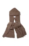 Janessa Leone Benji Hooded Knit Scarf In Neutral