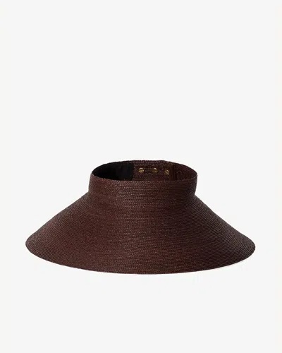 Janessa Leone Birdie Visor In Chocolate