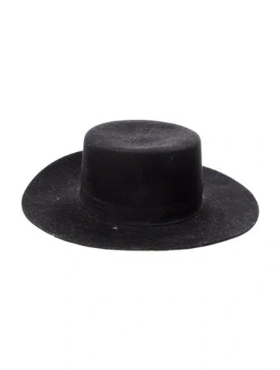 Pre-owned Janessa Leone Black Felt Hat