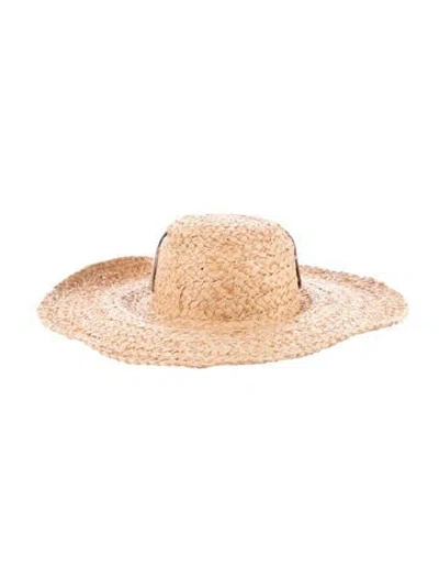 Pre-owned Janessa Leone Brown Straw  Panama Hat