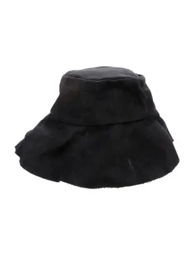 Pre-owned Janessa Leone Bucket Hat In Black