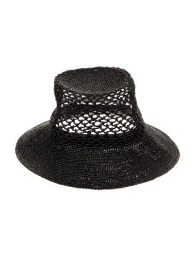 Pre-owned Janessa Leone Bucket Hat In Black