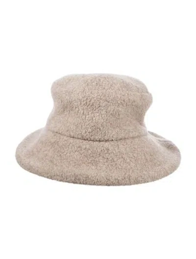 Pre-owned Janessa Leone Bucket Hat In Neutral