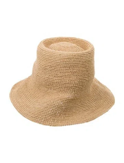 Pre-owned Janessa Leone Bucket Hat In Neutral