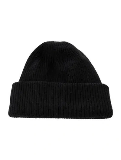 Pre-owned Janessa Leone Cashmere Beanie In Black
