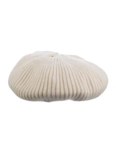 Pre-owned Janessa Leone Cashmere Knit Beret In Neutral