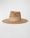 Janessa Leone Clemence Packable Straw Fedora Hat In Sand